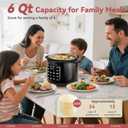 CARORI 9-in-1 Electric Pressure Cooker 6 Qt, Stainless Steel Inner Pot, Programmable 12 Multi-Function Cooker with Safe Vent Design, Rice Cook, Slow Cook, Sauté, Warmer & Sterilizer, Black