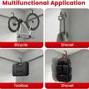 Bike Hooks for Garage Ceiling Mount Rack, Add on Storage Flat Hook Accessory Overhead Garage Hooks for Ceiling Rack and Wall Shelving(6 Pack)