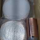 Goodluck 350 Piece Rose Gold Plastic Dinnerware Set for 50 Guests,Fancy Disposable Plates,Include: 100 Rose Gold Rim Plastic Plates,150 Silverwares,50 Pre Rolled Napkins,50 Cups for Party,Wedding