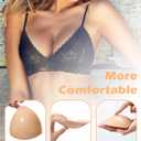 Double-Sided Sticky Bra Pads Inserts, Push Up Bra Inserts for Bikini Sports Swimsuit Reusable (Beige, L)