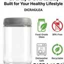 16oz 4Pack Glass Overnight Oats Jars Containers with Airtight Leakproof Lids, Reusable Mason Jars for Meal Prep, Yogurt Parfaits, Smoothies, Salads & Healthy Breakfasts (16 OZ-4-1)