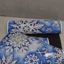 Royal Blue Kitchen Rugs, Hand-Painted Snowflakes Non Skid Washable Comfort Mats for Floor, Anti Fatigue Kitchen Cushioned Runner Rug Christmas Theme Decor Set of 2, 20"X30"+20"X59"