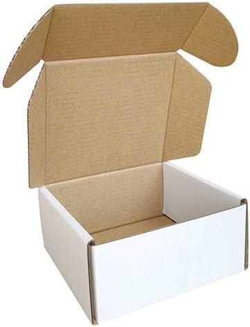 100 Pack 4x4x2'' Small Shipping Boxes, Corrugated Cardboard Mailers for Business, White (CM442-100)