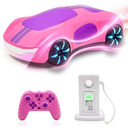 Punieayi Remote Control Car with Charging Station, 2.4GHz Rechargeable RC Cars with Lights Dual Spray & Sound, Electric Drift Race RC Stunt Car for Kids 6 7 8-12 Year Old Boy Girls, Pink