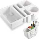 Top Cup Holder Tray for Bogg Bag Large, Waterproof ABS Drink Holder Fit for Stanley Cup - Organizer & Topper Tray Accessories for Bogg Bag (White)