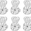 Earring Backs Lifters,3 Pairs Secure Earring Backs for Droopy Ears,Adjustable Hypoallergenic Earring Backs for Heavy(White) (8MM)