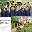 2 x Large 11 PCS Graduation Yard Signs, Class of 2025 Congrats Grad Outdoor Lawn Yard Sign with Stakes, Graduate Yard Decorations for College High School Party, Black and Gold