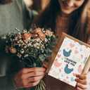 5 x Love You Valentines Day Cards (Blue Chicken)