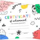 3 x GardenCity Certificates of Achievement for Kids, 8x11 Award Certificates, Blank Student Award Certificates for School Classrooms, Home, Preschool and Kindergarten, Graduation (25 Pack)