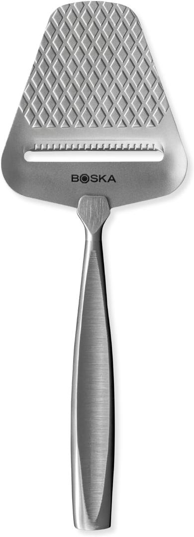 BOSKA Monaco+ Premium Cheese Slicer - Award Winning Cheese Cutter for Block Cheese, Cheddar up to Parmesan - Quilted Pattern reduces Resistance - Non-stick and Ergonomic Handheld