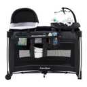 Pamo Babe 4 in 1 Baby Playards with Bassinet & Changing Table, Portable Crib Breathable Mesh and Toy Mobile (Black)