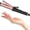 Travel Dual Voltage Curling Iron for Europe,Portable Curling Irons for Short Hair,1 Inch Ceramic Hair Curlers with Digital Display