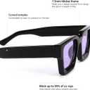 GFUIARA Trendy Square Sunglasses for Men Women Fashion Thick Rectangle Sun Glasses UV Protection Shades Designer Style (Black)