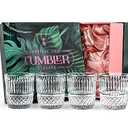 GLASSIQUE CADEAU Vintage Pineapple Lowball Glasses for Gin and Rum Cocktails | Set of 4 | 10 oz Heavy Crystal Short Old Fashioned Rocks Tumblers for Bar Drinks | Tropical Glassware Collection