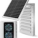 Shipping Container Solar Vent Kit, with 25W Foldable Panel & Thermostat, Rain and Hail Proof, Suitable for Container Houses, Containers, Offices