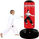 Kids Punching Bag, 67" Stable Inflatable Boxing Bag for Age 5-12, Ninja Karate Taekwondo Training Toy, Christmas Birthday Gift