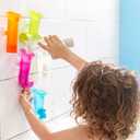 Boon Pipes Toddler Bath Toys - Interactive Toddler Sensory Toys - Suction Bath Toys for Hand Eye Coordination and Fine Motor Skills - Multicolored - 5 Count- Ages 12 Months and Up (Blue)