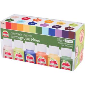 Apple Barrel Acrylic Craft Paint Set, Homegrown Hues, Includes 12 Colors with a Matte Finish