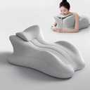27Ergonomic Contour Pillow-Memory Foam Back Support for Reading,Bed Rest&Post Surgery Recovery,Lumbar & Neck Pain Relief Cushion, One Size