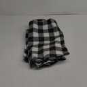 Smiry Rectangle Picnic Table Cloth, Elastic Waterproof Fitted Vinyl Tablecloths, Flannel Backed Buffalo Plaid Table Covers for Dining, Camping, Outdoor (Black and White, 30" x 72")