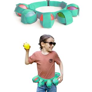 Kids Adjustable Water Balloons Belt for Quick-Fill Reusable Water Balloons, Outdoor Summer Games Anti-Burst Design 6 Colors Ages 4-12(Green,Small)