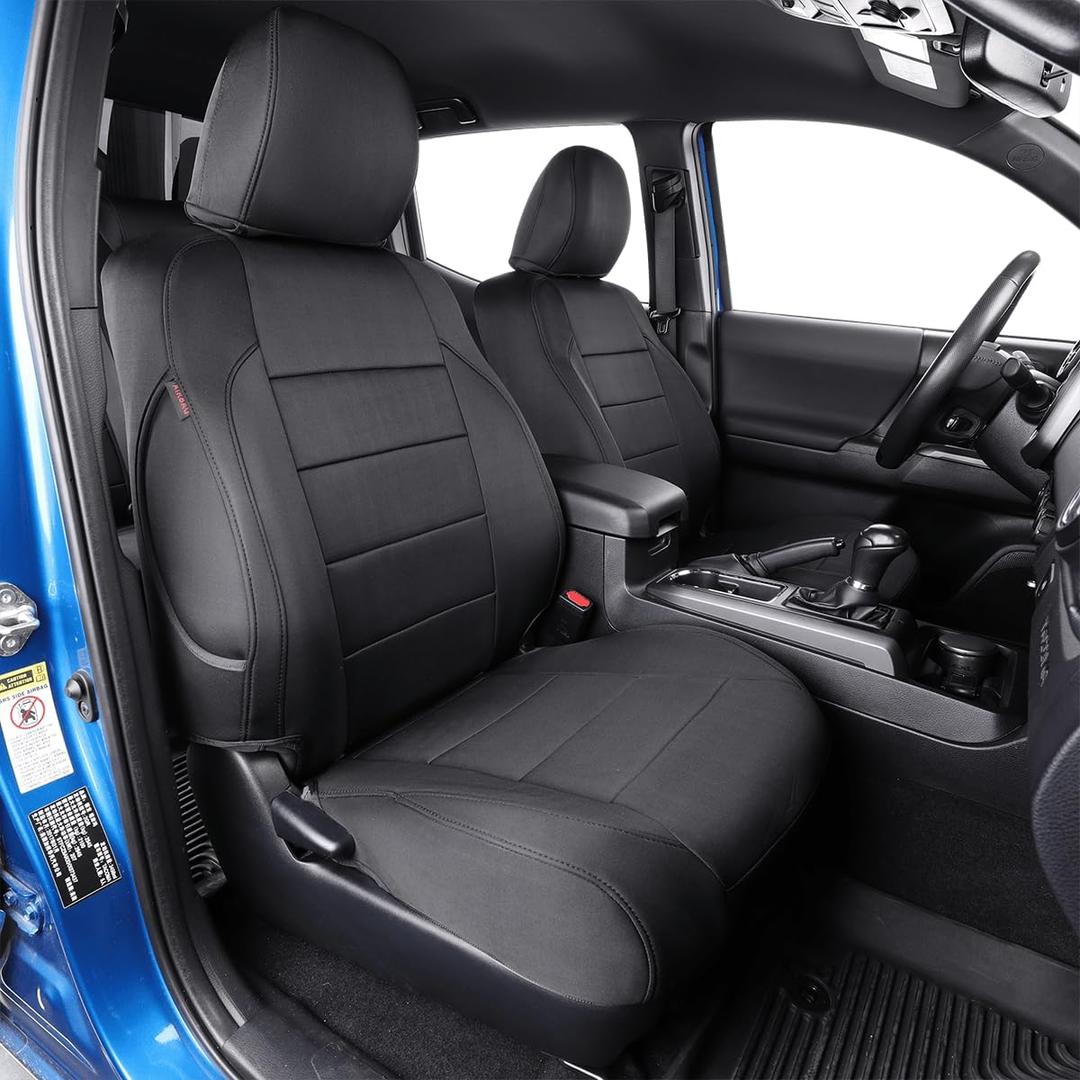 EKR Tacoma Car Seat Covers Custom Fit for Toyota Tacoma (Petrol) 2024 2025 2026 DoubleCab/CrewCab SR/SR5/TRD Sport/TRD Off-Road/Limited -Truck Seat Covers Full Set, Neoprene (Black)