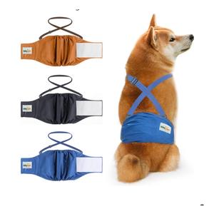 Idepet Belly Bands for Male Dogs with Suspender Detachable, 3 Pack Male Dog Belly Bands Washable Doggie Boy Diapers Reusable Male Pee Wraps for Small Medium Dog L