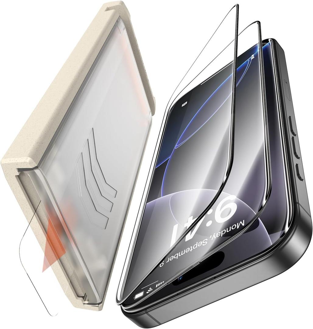 Screen Protector 3 Pack for iPhone 16 Pro Max, Degradable Dust Free Cabin Easy Installation, Designed for Screen iphone, Auto Positioning, Bubble Free, High Definition