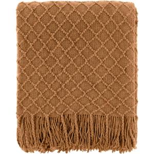 CREVENT Farmhouse Boho Knitted Throw Blanket for Couch Sofa Chair Bed Home Decoration, Soft Warm Cozy Light Weight for Spring Summer Fall (60''X80'' Brown)