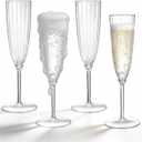 18Pack Clear Plastic Champagne Flutes, 5 OZ Hard Disposable Plastic Champagne Flute, 1-Piece Disposable Champagnes Glasses Ideal for Home, Daily Life, Party, Wedding, Toasting Drinking