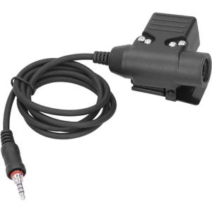ASHATA U94 PTT Tactical Headset Adapter, U94 PTT Tactical Push to Talk Adapter Connector 1 Pin for YAESU Vertex VX6R/VX7R Walkie Talkie, 3.3ft