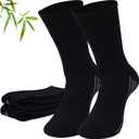 Sunew 3 Pairs Viscose Bamboo Socks, Unisex Cushioned Comfortable Crew Workout Hiking Socks (Large)