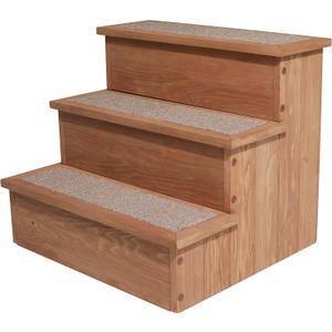 Zoovilla PTR0082212010 Yorkshire Pet Step with Storage, with Storage, Natural Wood, 15.55D x 17.50W x 14.76H