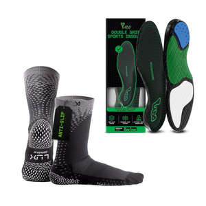 LUX Sports ProCleat Performance Grip Socks & Dual Grip Sports Insoles - GripArray™ Insoles for Performance Sports & Athletic Socks for Performance