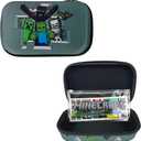Innovative Designs Minecraft Pencil Case Set with Stickers and Gel Pens for Kids, Molded with Zip Closure