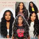 Synthetic Lace Front Wigs Pre Plucked 13x4 HD Lace Black Wigs For Black Women 26 Inch Long Wavy 100% Futura Premium Wig Ready to Wear Beginner Friendly Daily Party Use