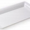 5pcs Stackable White Plastic Trays, 18" Long
