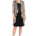 R&M Richards Women's Plus Size Wild & Graceful Ensemble, Black/Taupe/Rust, 22W