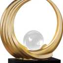Dosker Golden Shelf Decor Statues,Coffee Table Modern Abstract Stripe Home Decor Sculpture,Desk Decor for Living Room,Office(Golden)