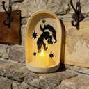 Sacred Wall Niche Collection, Handcrafted Hand-Shaped Ceramic Altar - Niche Decor & Candle Holder, Ideal Christmas/New Year Gift for Family Friends Colleagues (D)