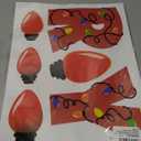 Christmas Bulb Light Window Clings - Winter Car Refrigerator Decorations Stickers for Holiday Xmas Home Kitchen Living Room - Door Window Seasons Decals Pack of 2