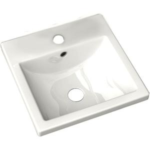 American Standard 642001.020 Studio Ceramic undermount Square Bathroom sink, 16.25" L x 16.25" W x 6.75" H, White