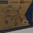 HOMLAND Foldable Rollator Walkers with Seat for Seniors, 8'' Big Wheels, 350 lb. Weight Capacity, Adjustable Handles and Seat Height, Lightweight Rolling Walker, Gold