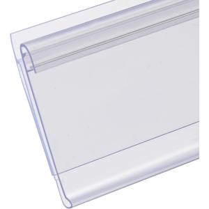 Shelf Label Strips with Shelf Talker Grippers, 50 Pack Snap-in 1.25H Shelf Strip Price Tag Holder Fits Standard Gondola Shelf Channel, Clear Plastic Front and Back Sign Holder for 48 Long Shelf, 47-11/16 inches