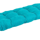 Blazing Needles Microsuede Tufted Bench Cushion, 55" x 19", Aqua Blue