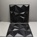 Art3d 3D Paneling Textured 3D Wall Design, Black Diamond, 19.7" x 19.7" (12 Pack)