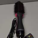 Dual Voltage Hair Dryer Brush with Negative Ion Anti-frizz Styler - Hot Air Volumizer for 110V-120V/220V-240V European and Travel Use (Black/Rose Red)