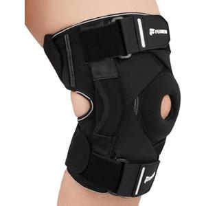 Plus Size Knee Brace for Knee Pain, with Hinges & Cross Compression Straps for Meniscus Tear, Arthritis, Joint Support Adjustable for Men & Women, Obese People (3XL/4XL)