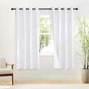 NICETOWN White Black Out Curtains 72 inch Long, Grommet Full Blackout Thermal Insulated Window Treatments for Bedroom, 2 Panels, W52 x L72