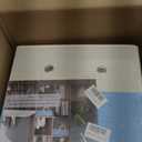 PRANDOM Large Foldable Cube Storage Bins 13x13 inch [4-Pack] Fabric Linen Storage Baskets Cubes Drawer with Cotton Handles Organizer for Shelves Nursery Closet Bedroom Beige/Blue